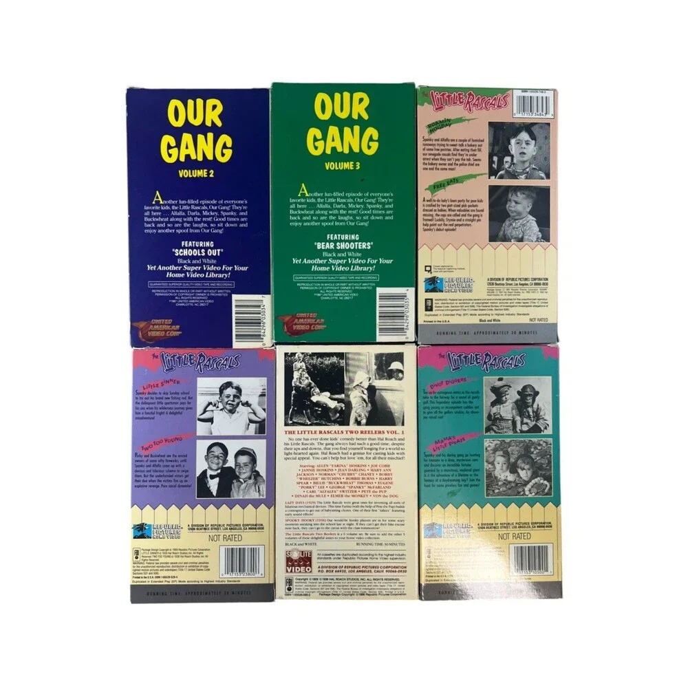 THE LITTLE RASCALS / OUR GANG TV Show & Movie Lot 7 VHS Tapes 80s 90 Tested